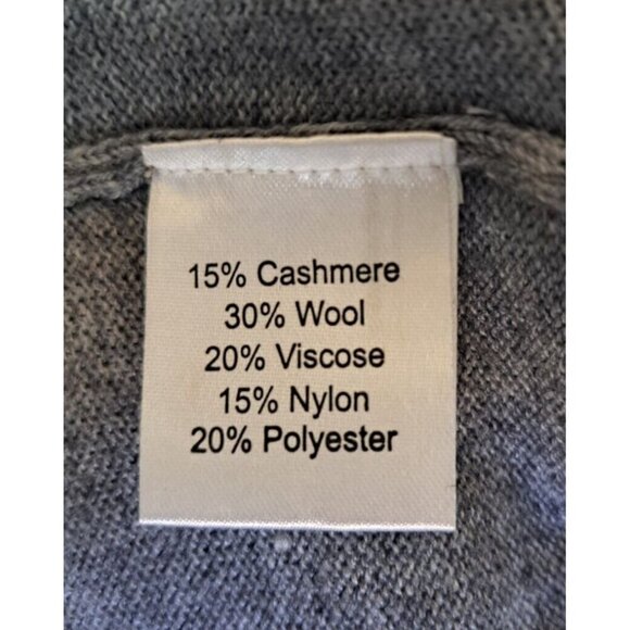 Kallspin Men's L Gray Tweed Cashmere Blend V-Neck Long Sleeve Cardigan Pockets - Picture 6 of 7